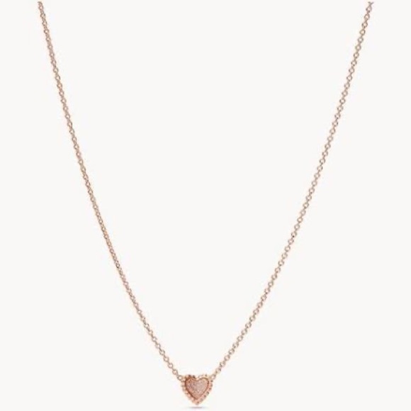 Fossil Rose Gold-Tone Stainless Steel Heart Pendant Necklace - Picture 2 of 4